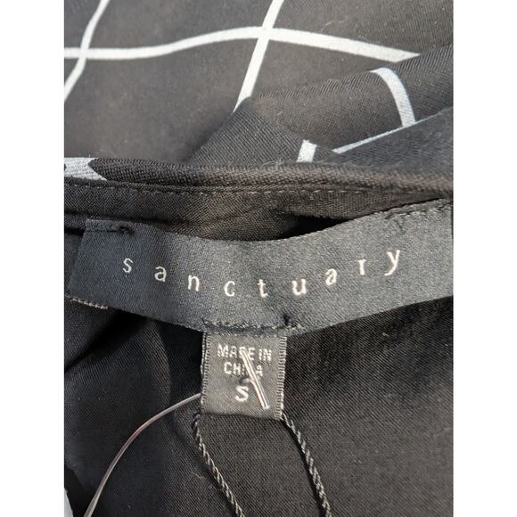 Sanctuary NWT Suit Set Boxy Top Pencil Skirt XS Black White Diamond Knit - Picture 7 of 11